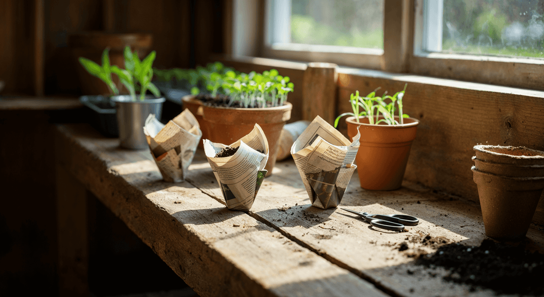 How to make your own seed trays from folded newspaper and reduce plastic at sowing time