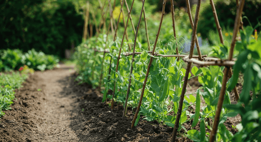 How to grow heritage peas and support them with handmade hazel supports instead of plastic mesh