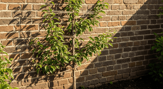 How to train a fruit tree against a wall using only natural ties and traditional methods