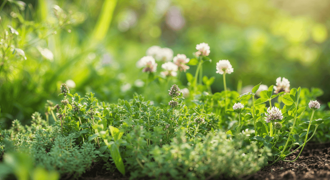 How to lay a living mulch with low-growing herbs and why your soil life will thank you