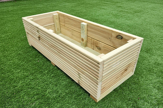 40cm Wide Wooden Garden Planter | Pressure-Treated Decking | Ready-Made