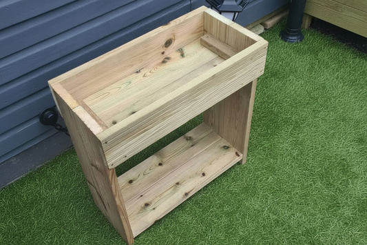 60cm High Wooden Garden Troughs on Legs with Bottom Shelf | Raised Planters for Accessibility