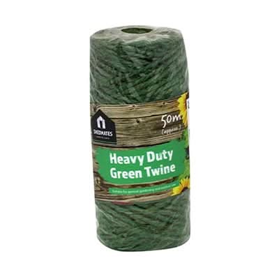 50m Heavy Duty Green Jute Garden Twine - Strong Plant Support String for Gardening