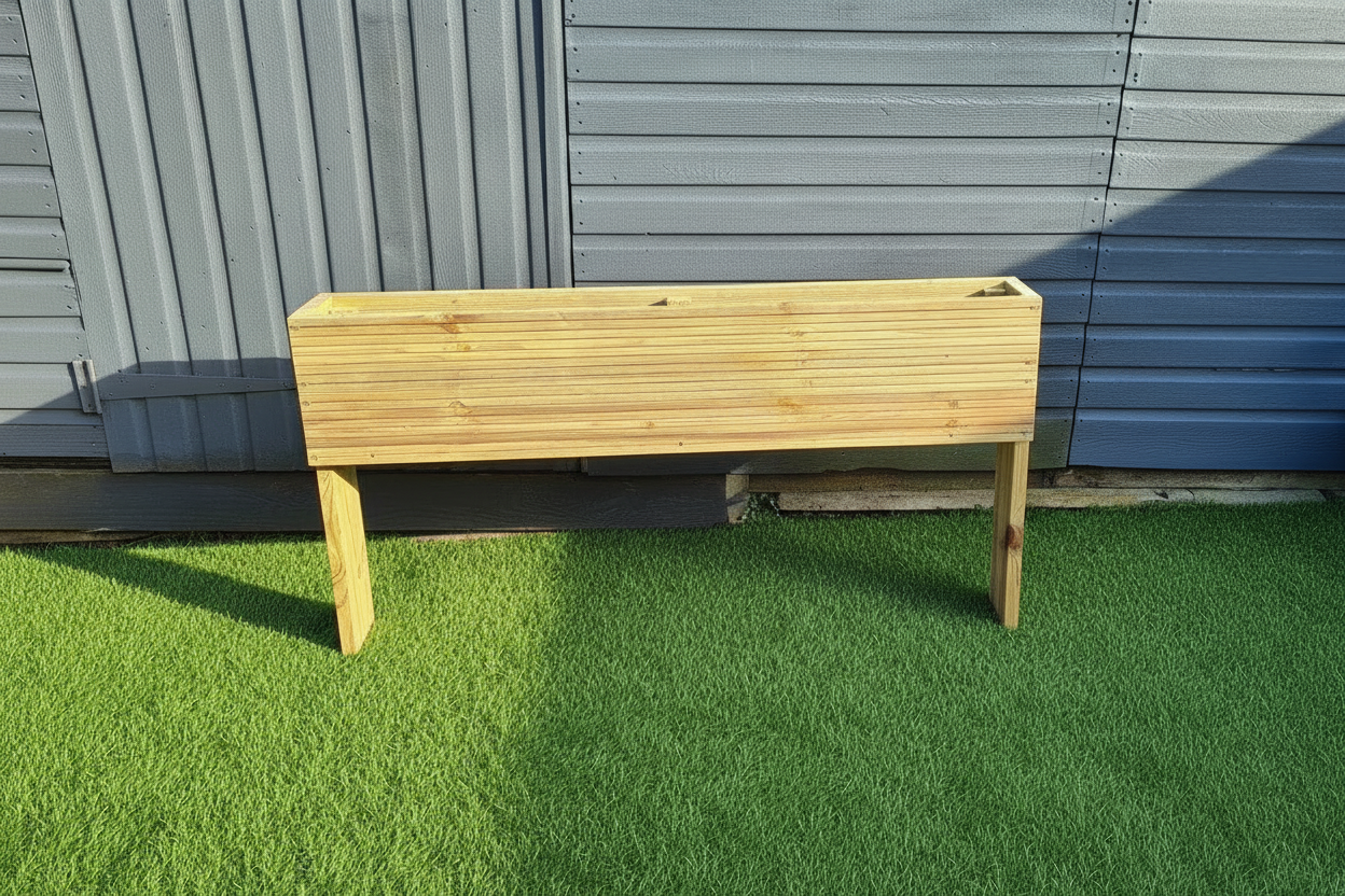 Extra Deep Raised Wooden Decking Planter - 60cm High Pressure Treated Garden Planter Box