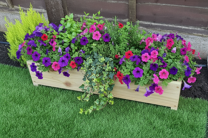 Rustic Wooden Garden Planters 20cm - Handmade Raised Beds for Outdoor Decor