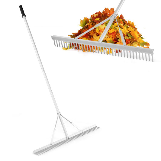 91cm Heavy-Duty Aluminum Landscape Rake with 36-Tine Head & Dual-Sided Design for Yard Maintenance