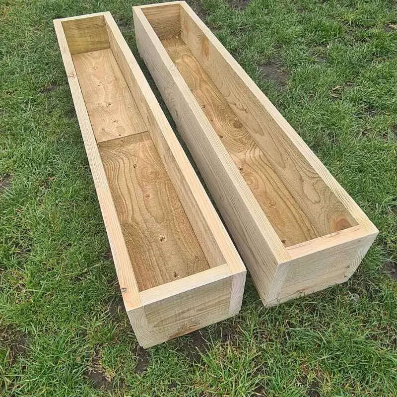 Rustic Wooden Garden Planters, Set of 2, Ready Assembled, Handmade in the UK