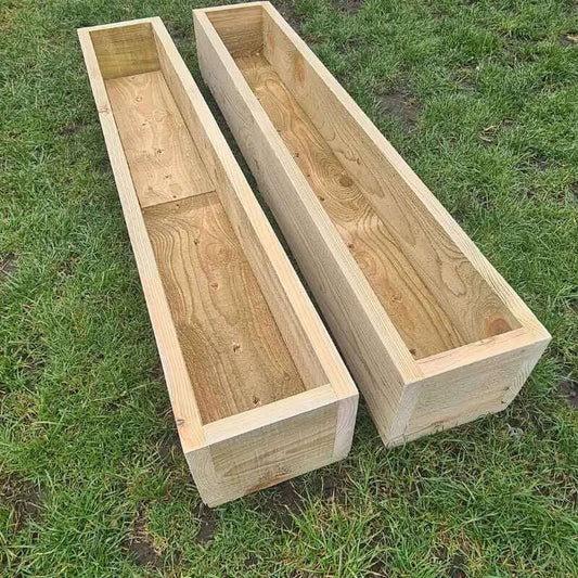 Rustic Wooden Garden Planters, Set of 2, Ready Assembled, Handmade in the UK