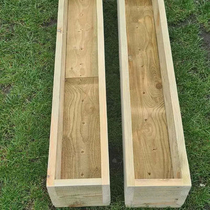 Rustic Wooden Garden Planters, Set of 2, Ready Assembled, Handmade in the UK