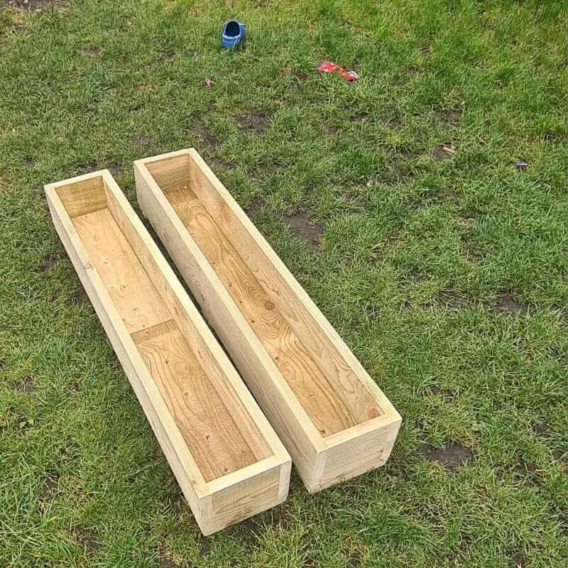 Rustic Wooden Garden Planters, Set of 2, Ready Assembled, Handmade in the UK