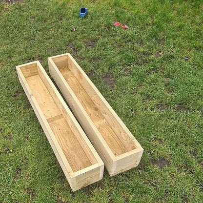 Rustic Wooden Garden Planters, Set of 2, Ready Assembled, Handmade in the UK