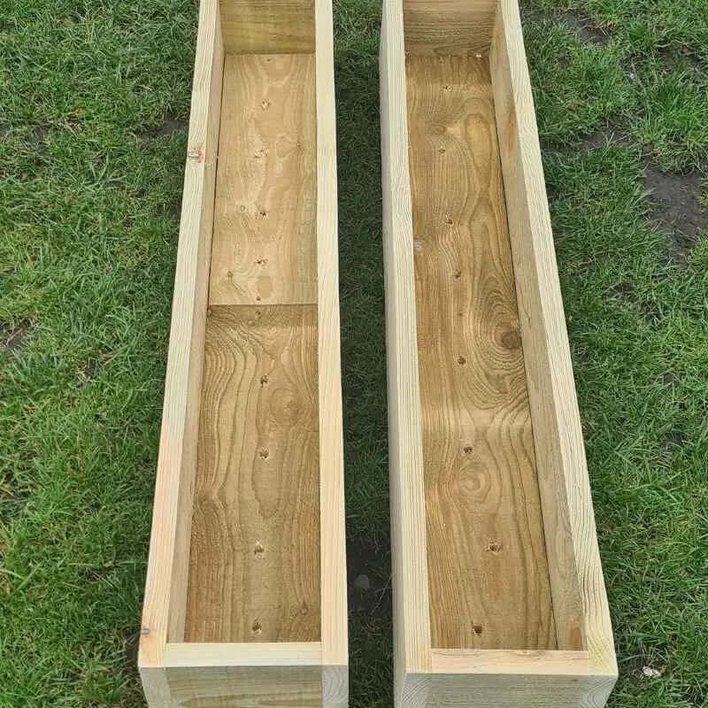 Rustic Wooden Garden Planters, Set of 2, Ready Assembled, Handmade in the UK