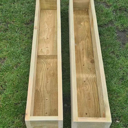 Rustic Wooden Garden Planters, Set of 2, Ready Assembled, Handmade in the UK