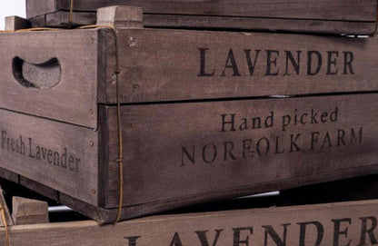 Set of 3 Wooden Lavender Boxes