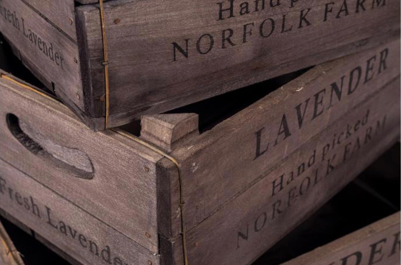 Set of 3 Wooden Lavender Boxes