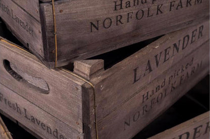 Set of 3 Wooden Lavender Boxes