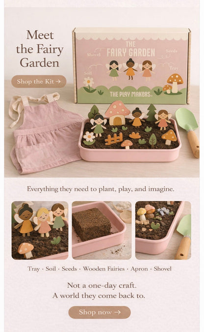 Fairy Gardening Kit for Kids - Complete Sensory Play Set with Real Seeds, Soil & Accessories | The Playmakers Co
