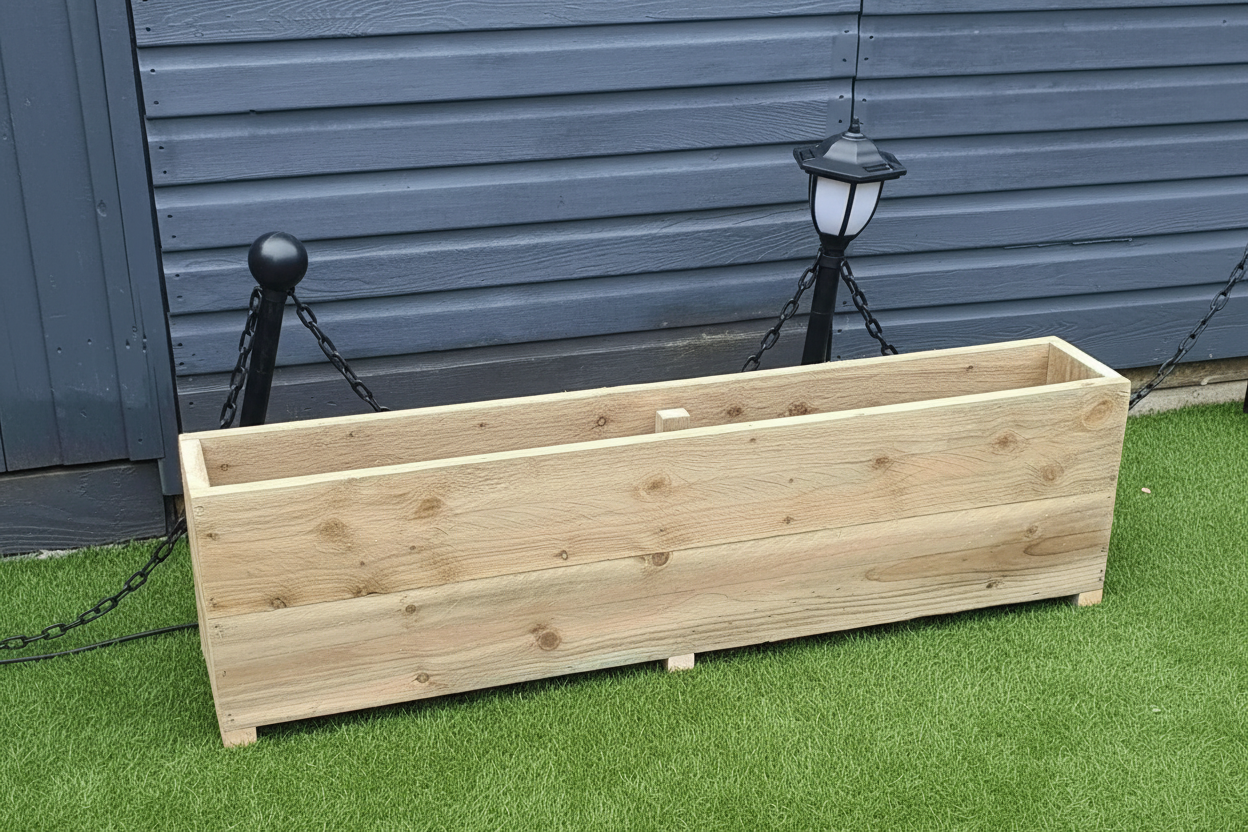 Large 2 Tier Wooden Garden Planters | Rustic Raised Planter Boxes for Outdoor Spaces
