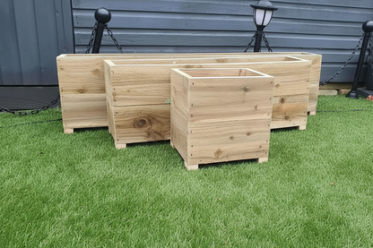 Large 2 Tier Wooden Garden Planters | Rustic Raised Planter Boxes for Outdoor Spaces