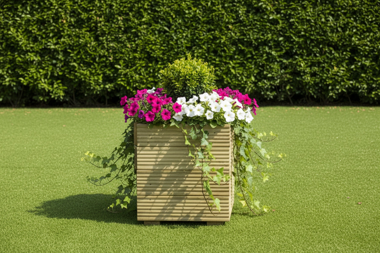 Square Wooden Decking Planter - Handmade UK Pressure-Treated Garden Planter