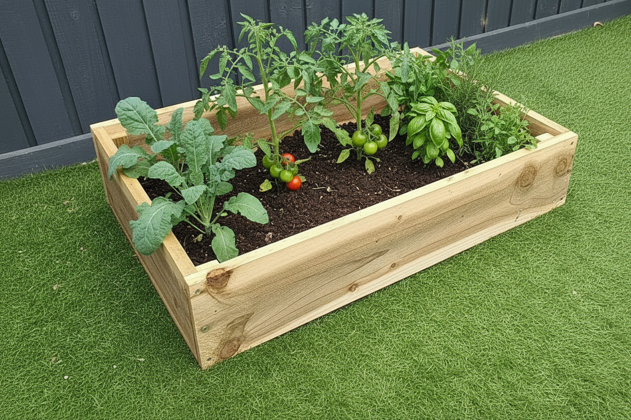 6x1 Timber Raised Planter Bed - Wooden Garden Box, 3 Height Options