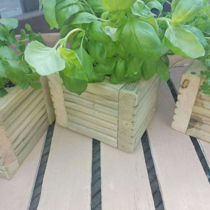 Wooden Herb Planter Boxes Pack of 3 - Tanalised Decking, 15cm, Ready to Use