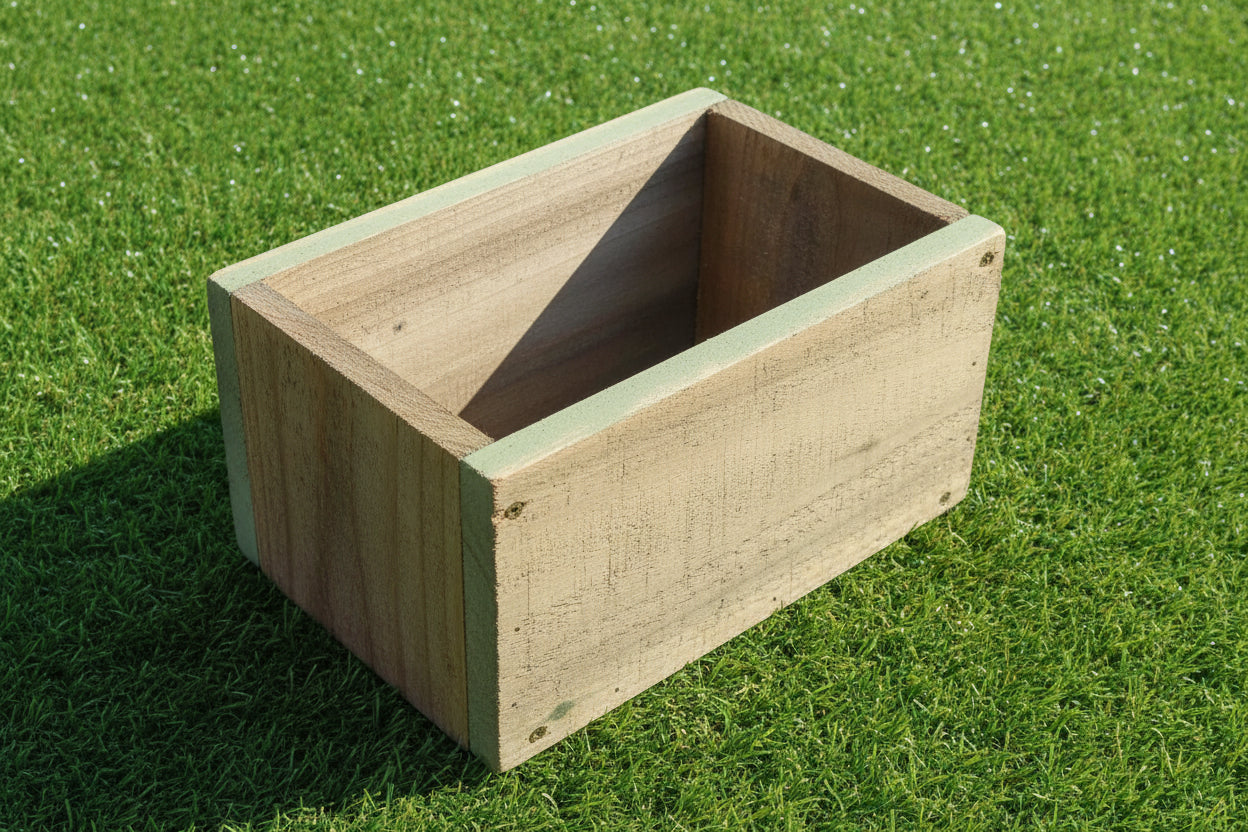 Rustic Wooden Window Box Planter - Handmade UK Timber, No Feet