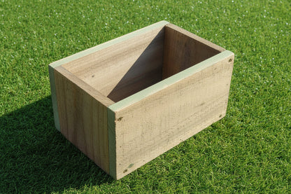 Rustic Wooden Window Box Planter - Handmade UK Timber, No Feet