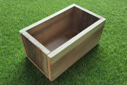 Rustic Wooden Window Box Planter - Handmade UK Timber, No Feet