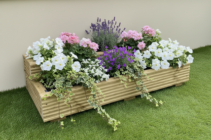 L-Shaped 2 Tier Decking Planter - Corner Garden Planter Box for Outdoor Decking