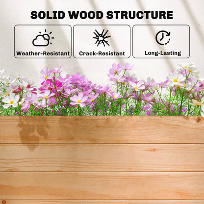 Outsunny Fir Wood 110 x 44 cm Planter and Trellis Garden Bed