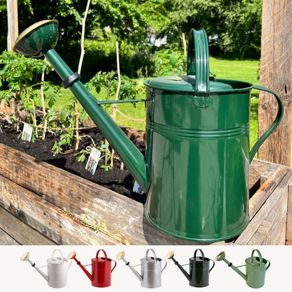 9 Liter Hot-Dip Galvanized Metal Watering Can - Durable Garden & Indoor Use