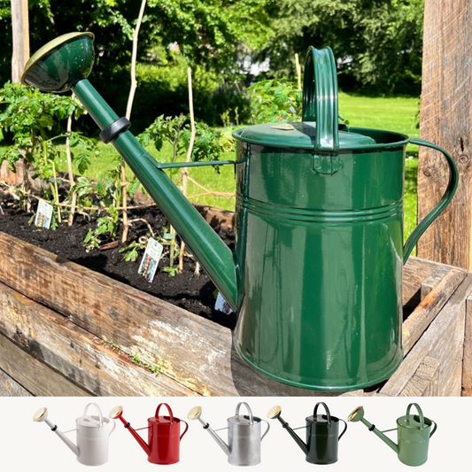 9 Liter Hot-Dip Galvanized Metal Watering Can - Durable Garden & Indoor Use
