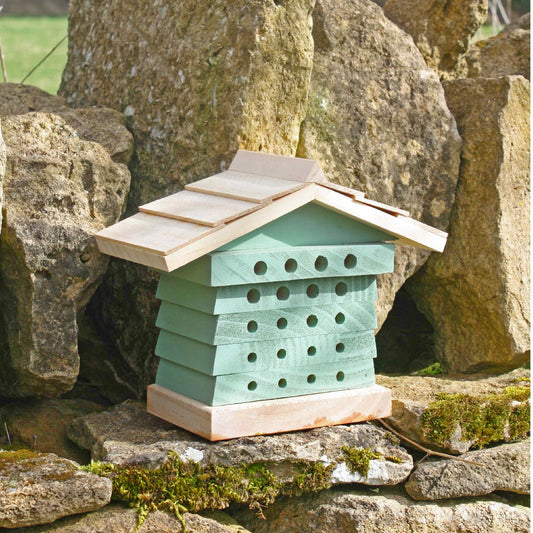 FSC Certified Solitary Bee House Sea Green - Eco-Friendly Pollinator Hive